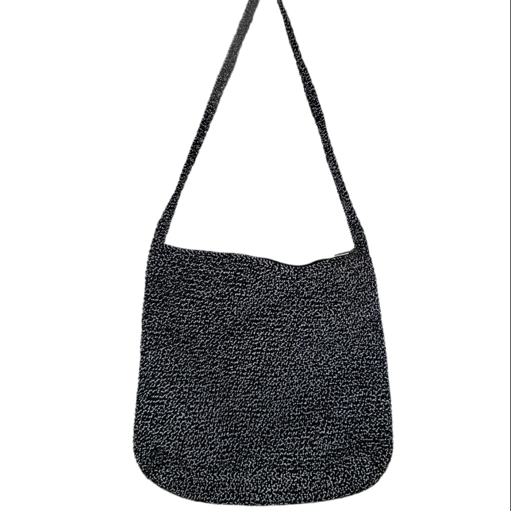 The Sak Crochet Black Shoulder Short Strap Bag